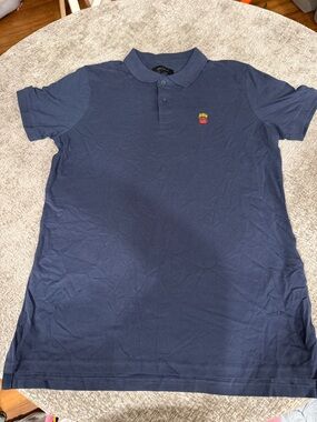Cotton On Navy Polo with Embroidered Fries Patch